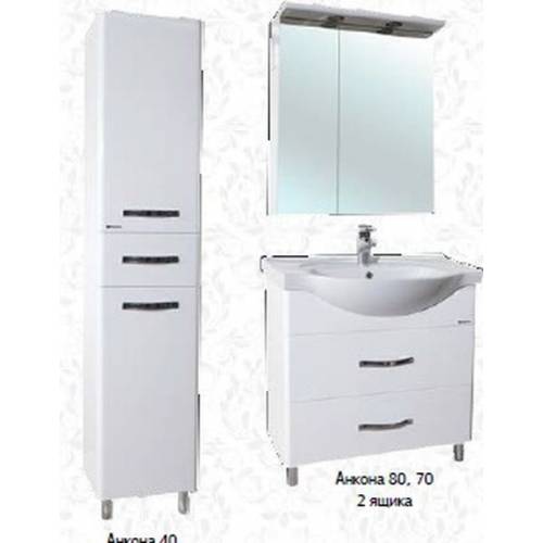 Зеркальный шкаф Bellezza Анкона 80 (белый)
