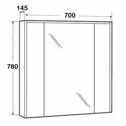 Зеркальный шкаф Roca Ronda (ZRU9303008) (70 см) белый матовый/бетон