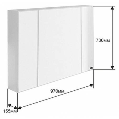 Зеркальный шкаф СанТа Стандарт (100 см) (белый) (со светильником)