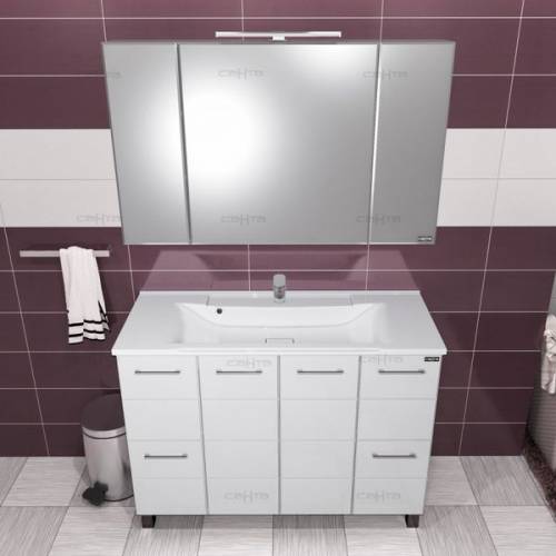Зеркальный шкаф СанТа Стандарт (120 см) (белый)