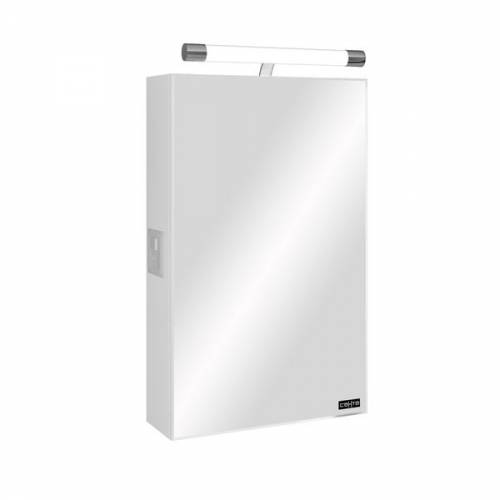 Зеркальный шкаф СанТа Стандарт (45 см) (белый) (со светильником)