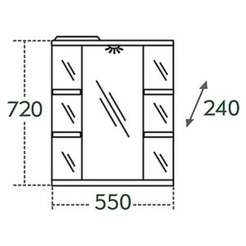 Зеркальный шкаф СанТа Стандарт Герда R (55 см) (со светильником) (фисташковый)