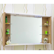Зеркальный шкаф Sanflor Ларго 120 (белый/вяз швейцарский)