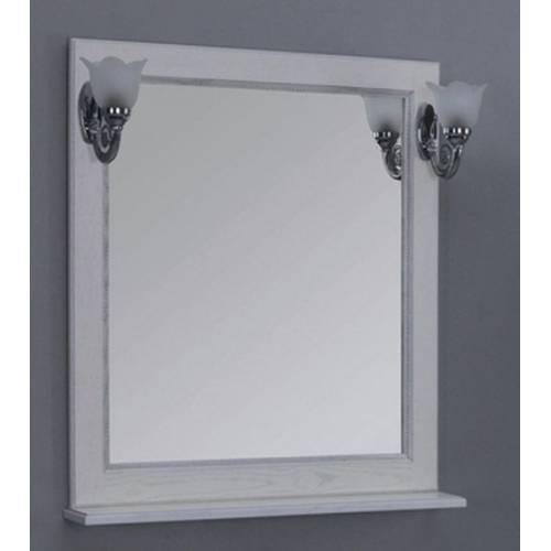 Зеркало Акватон Жерона 85 (белое серебро) без светильников