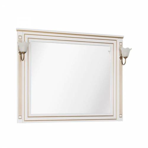 Зеркало Aquanet Паола 120 (186105) белый/золото