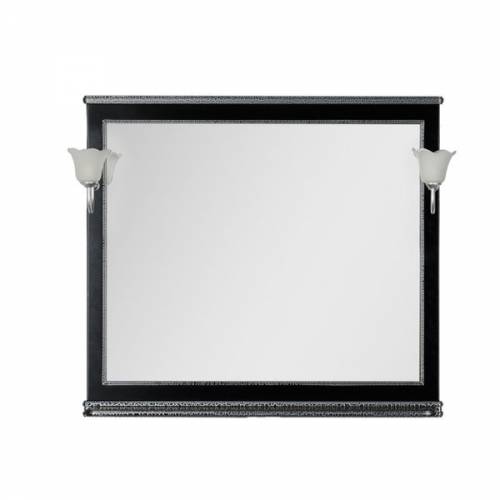 Зеркало Aquanet Валенса 110 черный (кракалет серебро)
