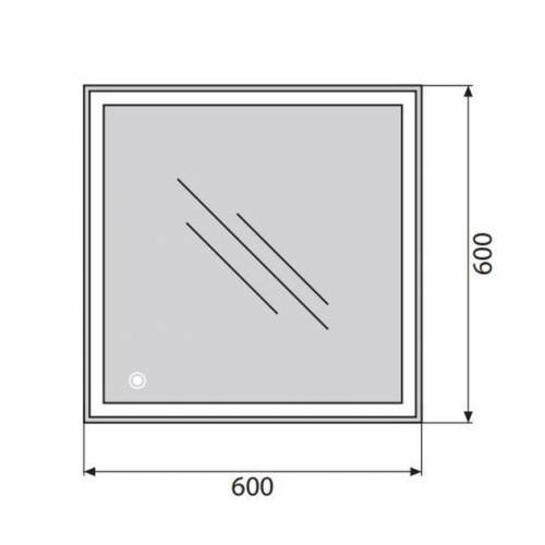 Зеркало Belbagno (SPC-GRT-600-600-LED-TCH) (сенсорный) (60 см)