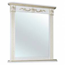 Зеркало Bellezza Виктория 100 (белый, патина золото) (с подогревом)