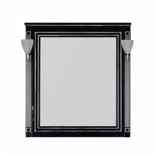 Зеркало Паола 90 черный (без светильников)