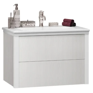 Тумба под раковину Opadiris Рубинно 80 подвесная, цвет белый глянцевый