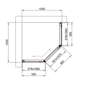 Душевой уголок Timo TTSS-100/13C-8L 100x100, профиль никель, стекло прозрачное 8 мм