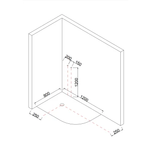 Душевая кабина Taliente TA-12080G(L) 120х80 тонированное стекло