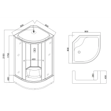 Душевая кабина Taliente TA-8080G 80х80 тонированное стекло