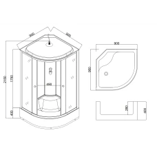 Душевая кабина Taliente TA-9090G 90х90 тонированное стекло