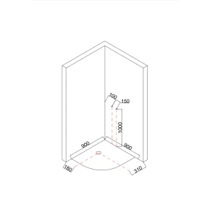 Душевая кабина Taliente TA-99CW 90х90 с гидромассажем,  прозрачное стекло