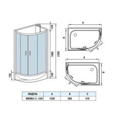 Душевая кабина Weltwasser WW500 Werra XL 1201 L 120х90