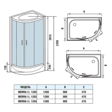 Душевая кабина Weltwasser WW500 Werra XL 1204 L 120х90