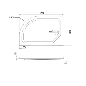 Поддон для душа Triton ПД16 120x80 L