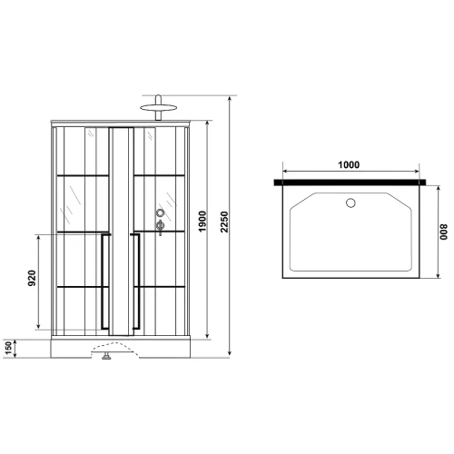 Душевая кабина Niagara Standart ST100/80/15QR/KL/BKT 100х80