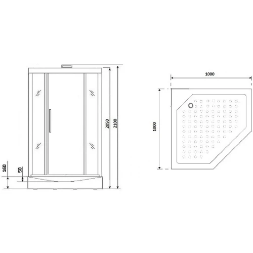 Душевая кабина Niagara Luxe NG-7717WBK 100x100