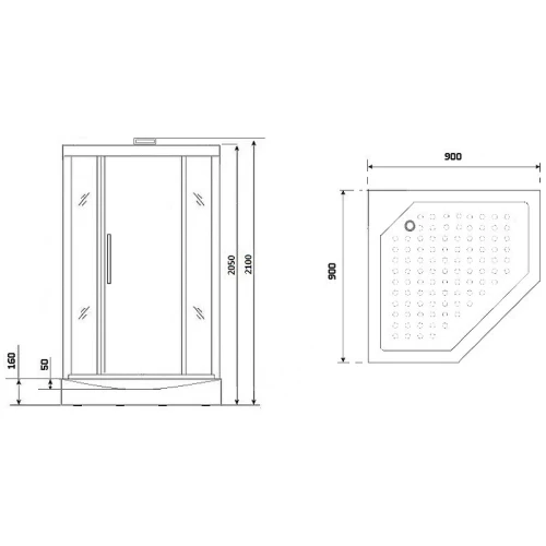 Душевая кабина Niagara Luxe NG-7799GBK 90x90