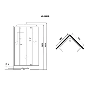 Душевая кабина Niagara Luxe NG-7701DM 90x90