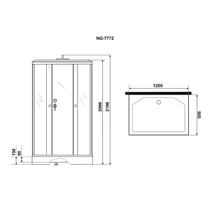 Душевая кабина Niagara Luxe NG-7772QM 120x90