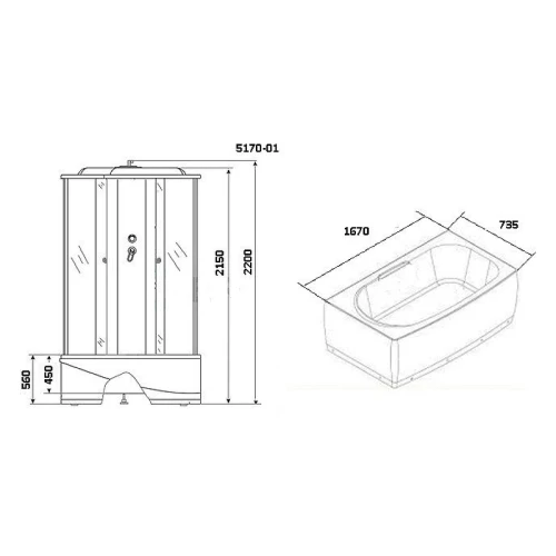 Душевой бокс Niagara Ultra NG-5170-01 170x75