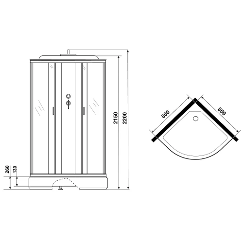 Душевая кабина Niagara Classic NG-6703-14G 80x80