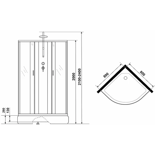 Душевая кабина Niagara Classic NG-6703-14BKTG 80x80