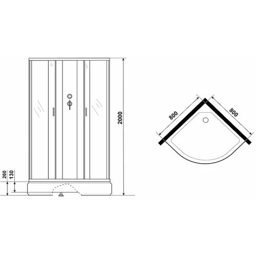 Душевая кабина Niagara Classic NG-6703-14BKG 80x80