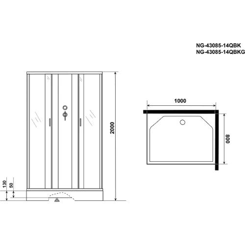 Душевая кабина Niagara Classic NG-43085-14QBKG 100x80