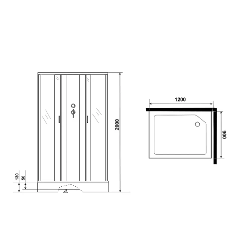 Душевая кабина Niagara Classic NG-43295-14QBK 120x90