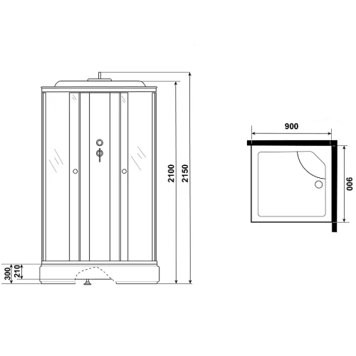 Душевая кабина Niagara Eco E90/26Q/TN 90x90