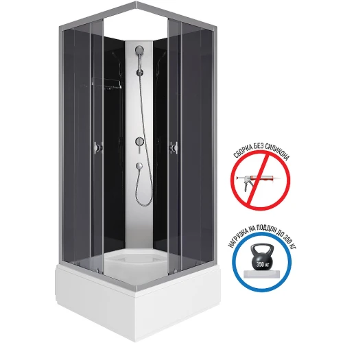 Душевая кабина Niagara Eco E90/26Q/TN/BK 90x90