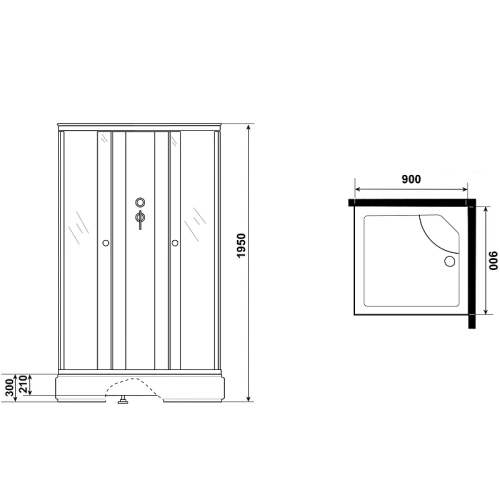 Душевая кабина Niagara Eco E90/26Q/TN/BK 90x90
