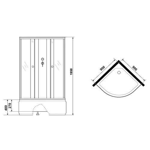 Душевая кабина Niagara Eco NG-7508-14ВК 90x90
