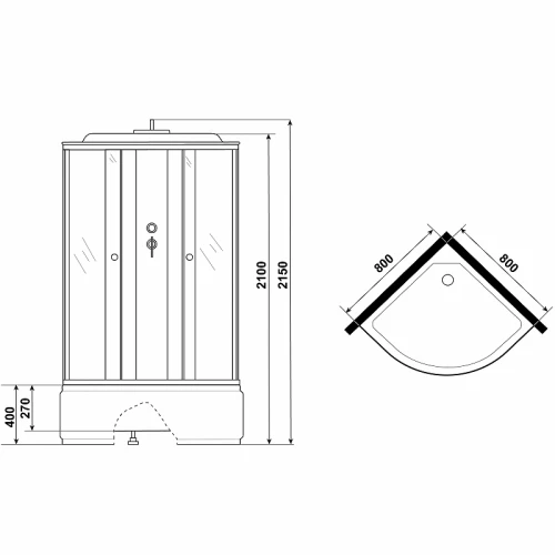 Душевая кабина Niagara Eco E80/40/MT 80x80