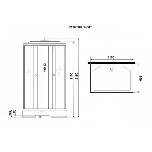 Душевая кабина Niagara Promo P110/80/26Q/MT 110x80