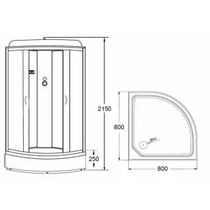 Душевая кабина Loranto Sunway CS-6680-25 G 80x80