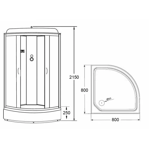Душевая кабина Loranto Sunway CS-6680-25 G 80x80