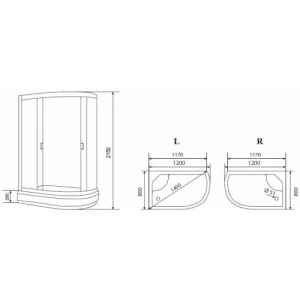 Душевая кабина Loranto Sunway CS-66120-20 R G 120x80