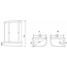 Душевая кабина Loranto Sunway CS-66120-20L FW 120 120x80