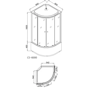 Душевая кабина Loranto Sunway CS-6680 G 80x80