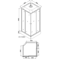 Душевая кабина Loranto Sunway CS-6491 F (CS-8072) 90x90