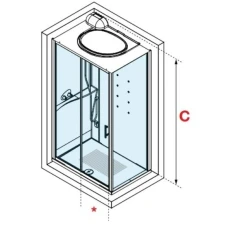 Душевая кабина Novellini Eon 120х80 L EON2P129ST1N-1AK, с паром