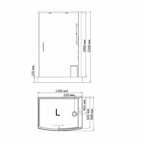 Душевая кабина BandHours Omega 120x90 L с паром