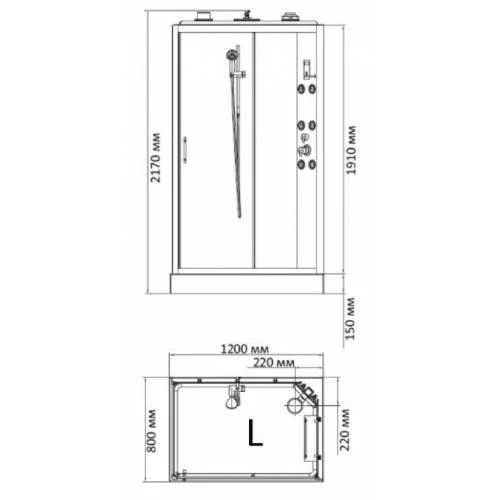 Душевая кабина BandHours Sphera 100x70 L