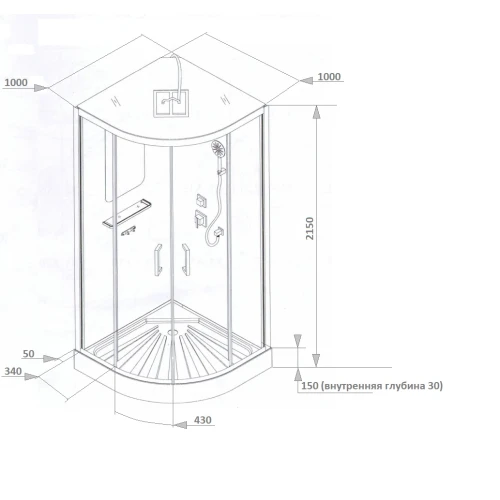 Душевая кабина Cerutti SPA Viva 101B 100x100