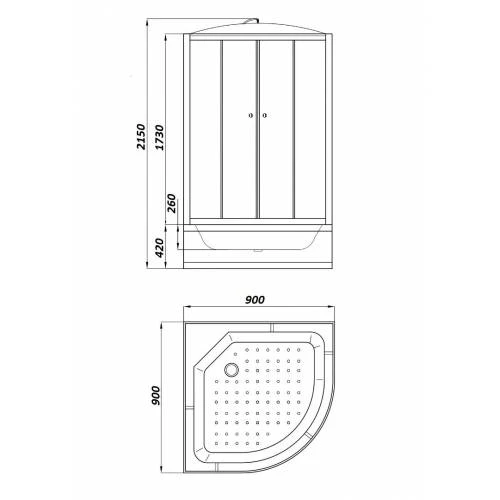 Душевая кабина Parly Classic Эконом EC921 90х90
